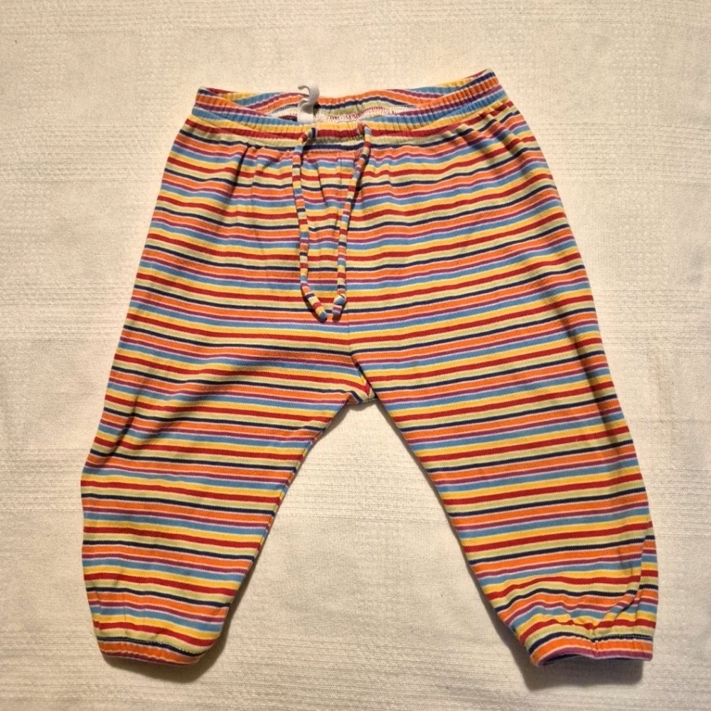 Hanna Andersson girls size 70 or 6-12 months primary color striped pants GUC